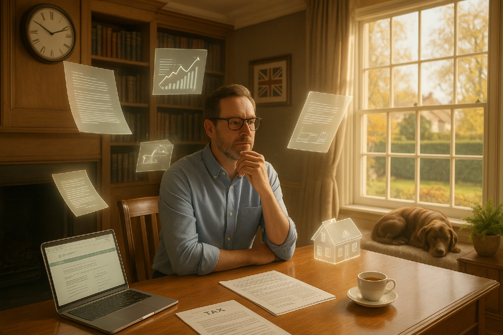 Tax return in hand, Sigh of relief, burden lifted, Spring breeze, new chapter